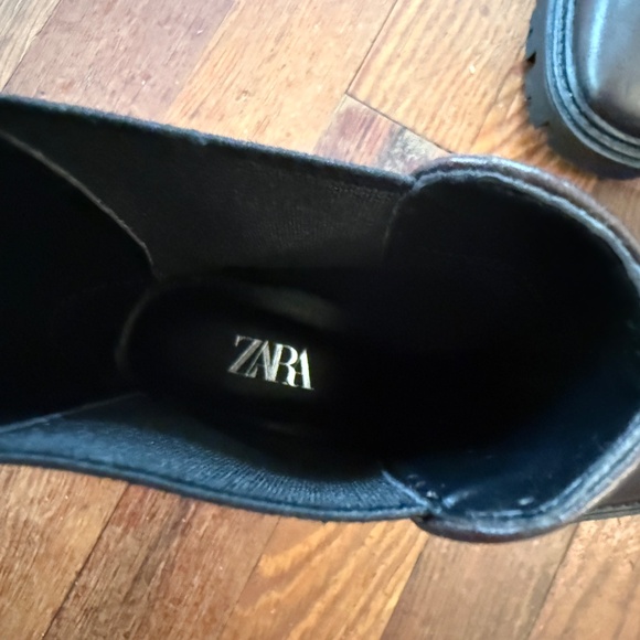 Zara brown leather lug sole Chelsea boots | size 37 - Picture 8 of 10
